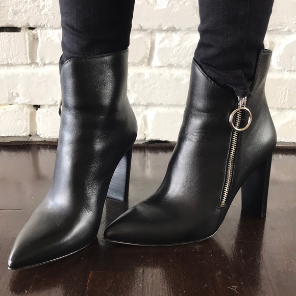 PAIGE Shoes - Paige Kate Leather ZIP Up Booties 8.5m New